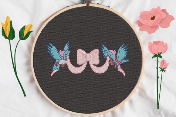 Bird Bow Embroidery