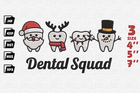 Dental Squad with Christmas Embroidery