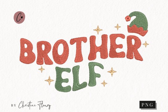 Faux Embroidery Brother Elf PNG