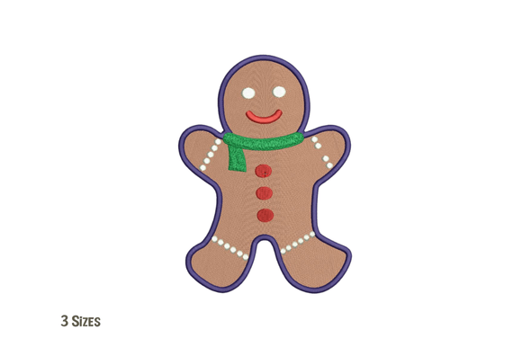 Gingerbread Man Embroidery Design