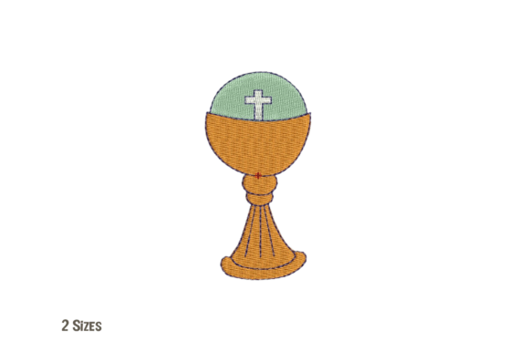 Golden Chalice with Cross Embroidery