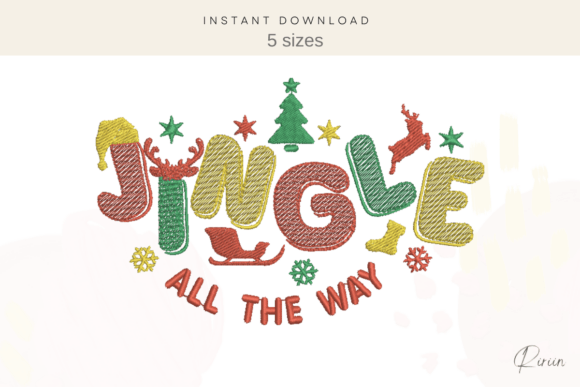 Jingle All the Way Embroidery Design