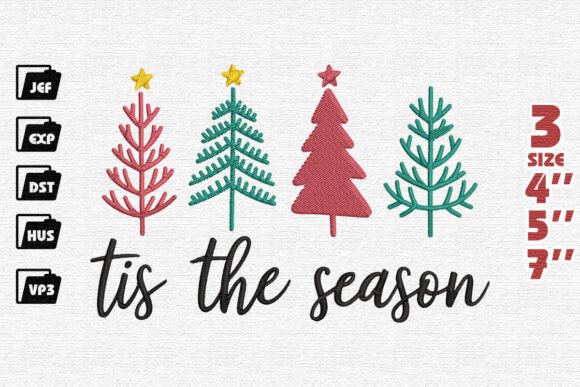Jolly Bright ’Tis the Season Embroidery Design