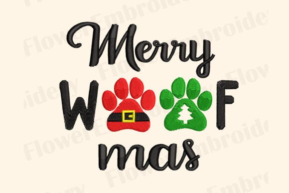 Merry Woofmas Embroidery Design