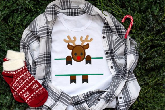 Peeking Reindeer Split Applique Embroidery