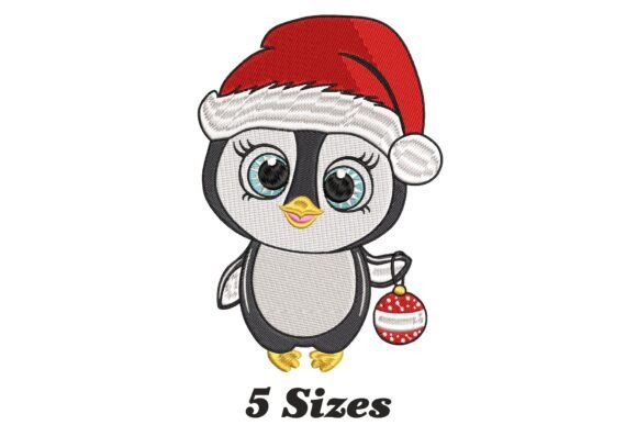 Penguin Christmas Embroidery Design
