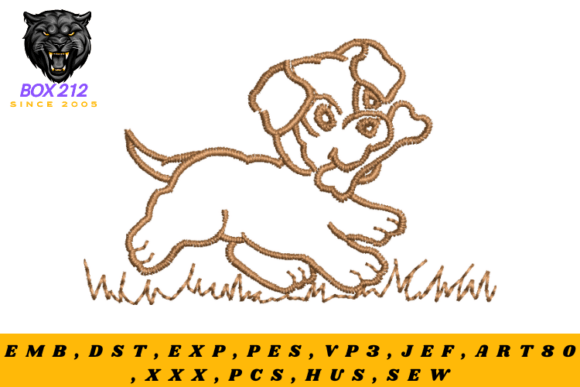 Playful Dog Digital Embroidery Design