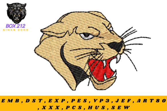 Puma Face Digital Embroidery Design