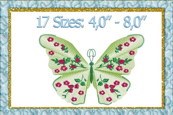 Rippled Butterfly Machine Embroidery
