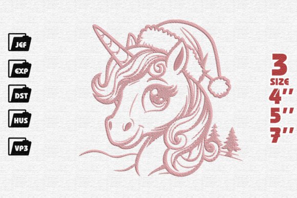 Santa’s Unicorn Embroidery